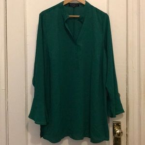 Eloquii flare sleeve blouse- emerald green size 18